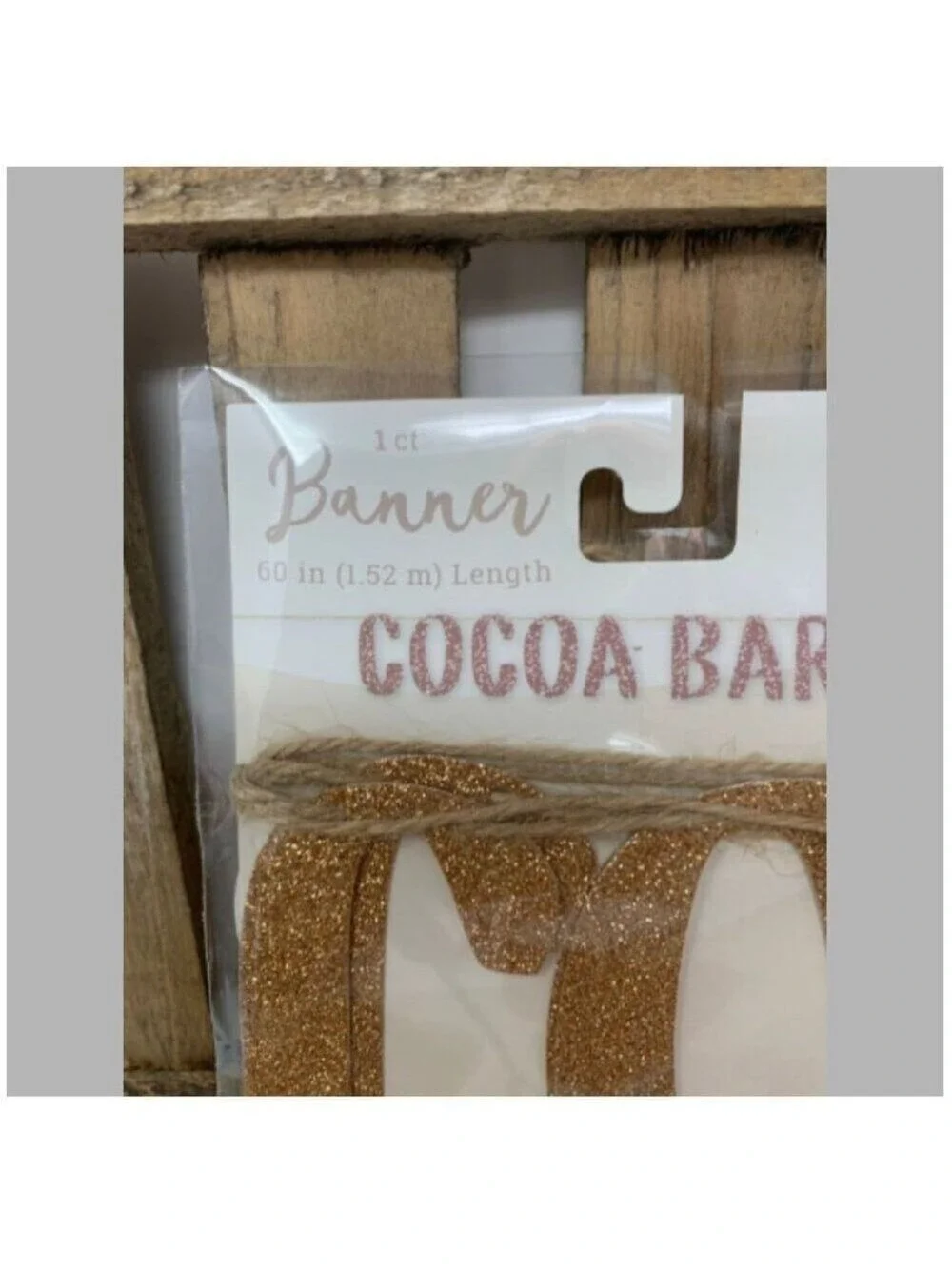 Cocoa Bar Banner 60 Inch Length Glitter Gold Party Decor Party Holiday Wedding